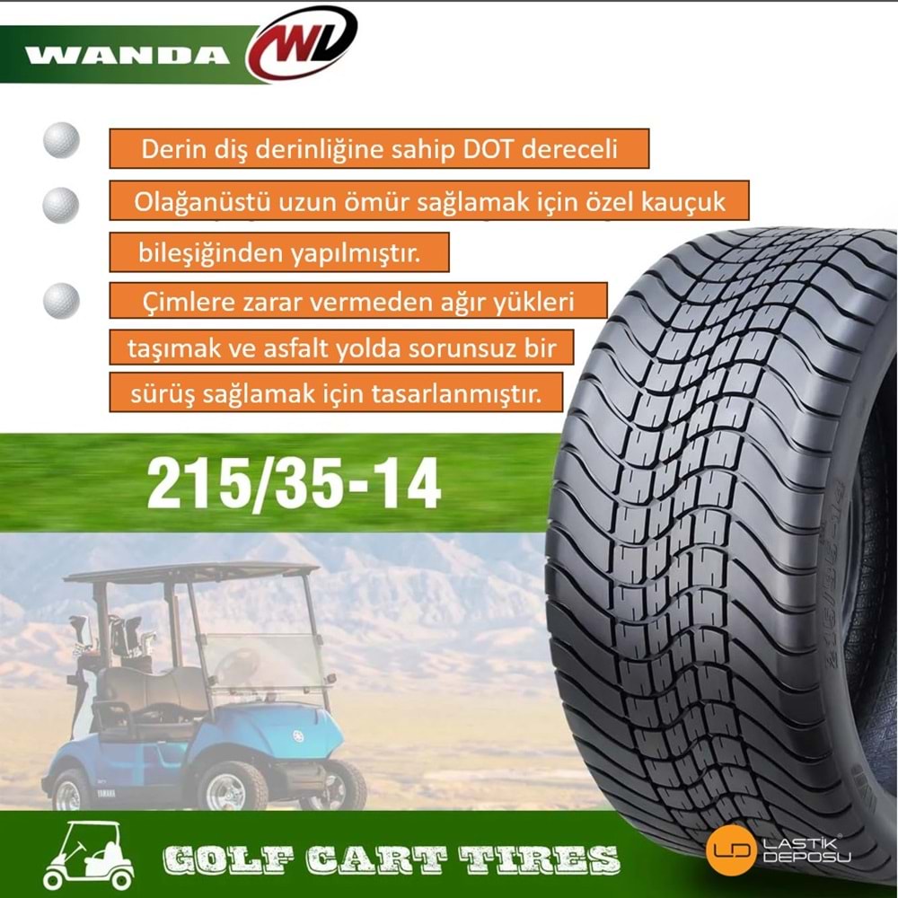 Wanda 215/35R14 WR028 4PR Golf Arabası Karavan Lastiği