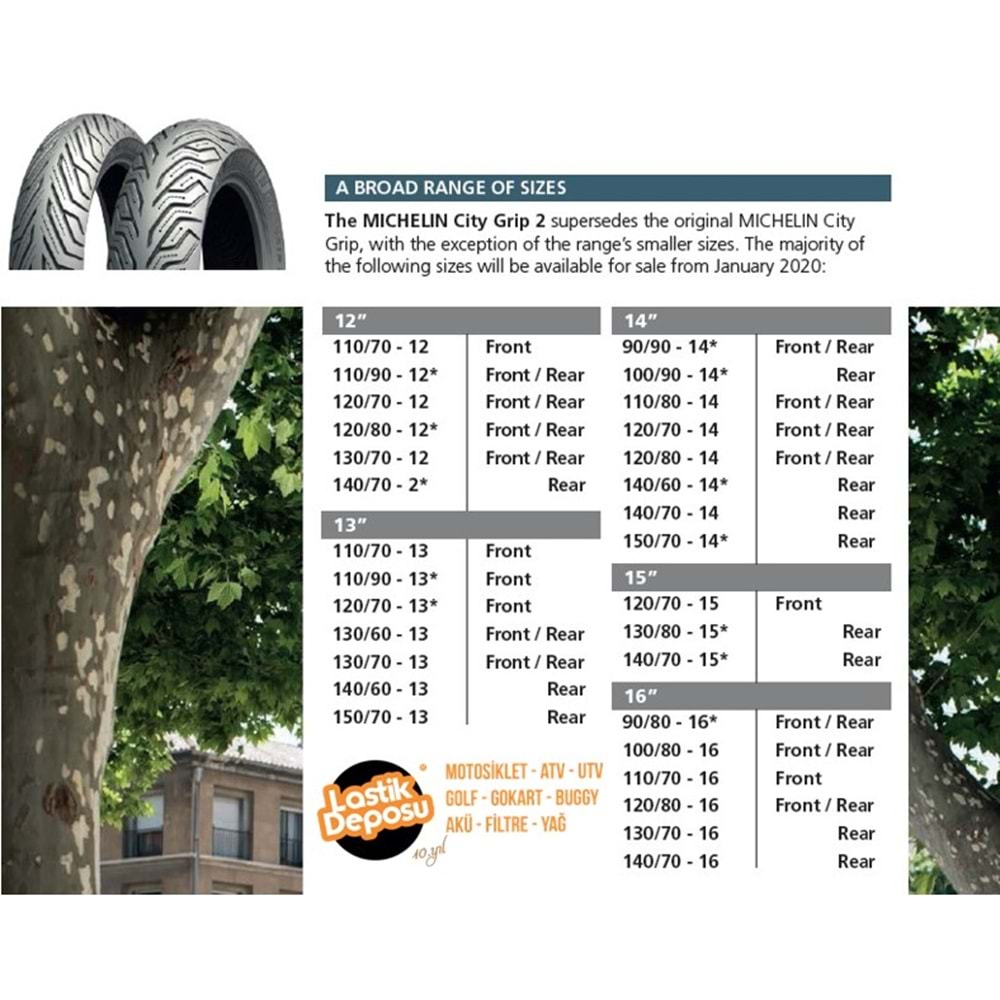 Michelin Set 120/70-16 ve 140/70-15 City Grip 2 Ön Arka Takım