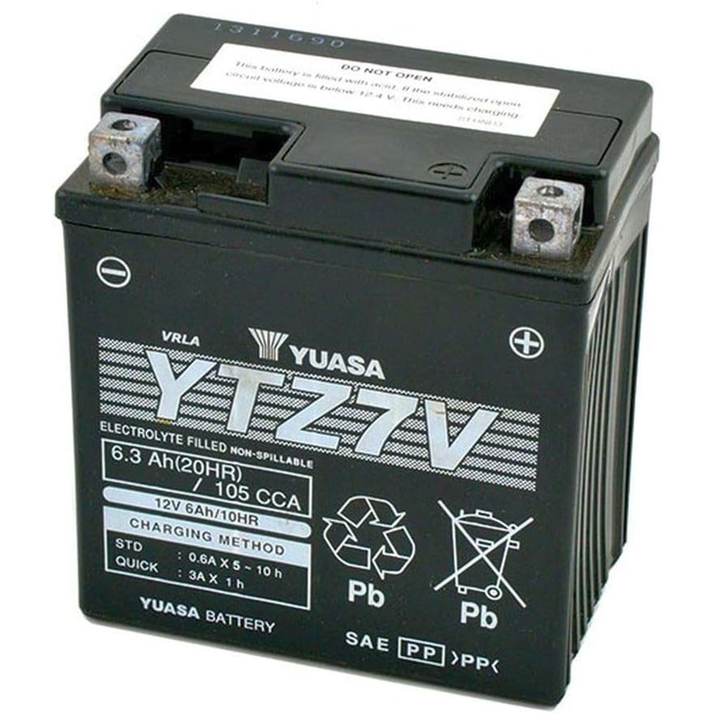 Yuasa YTZ7V 12V6AH Bakımsız Motosiklet Aküsü