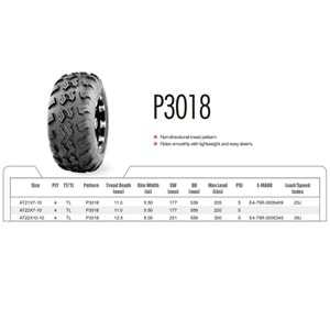 Wanda 21x7-10 P3018 All Trail 4PR Atv Utv Ön Lastik