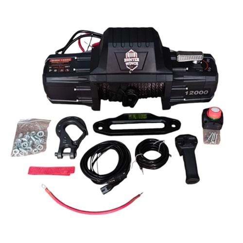 Hunter Vinç 12000 LB Sentetik Halat 4x4 Offroad 12V