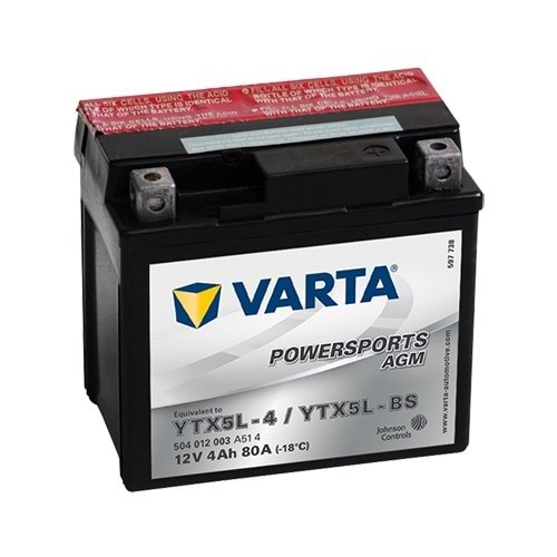 Varta YTX5L-BS 12V4AH Bakımsız AGM Motosiklet Aküsü