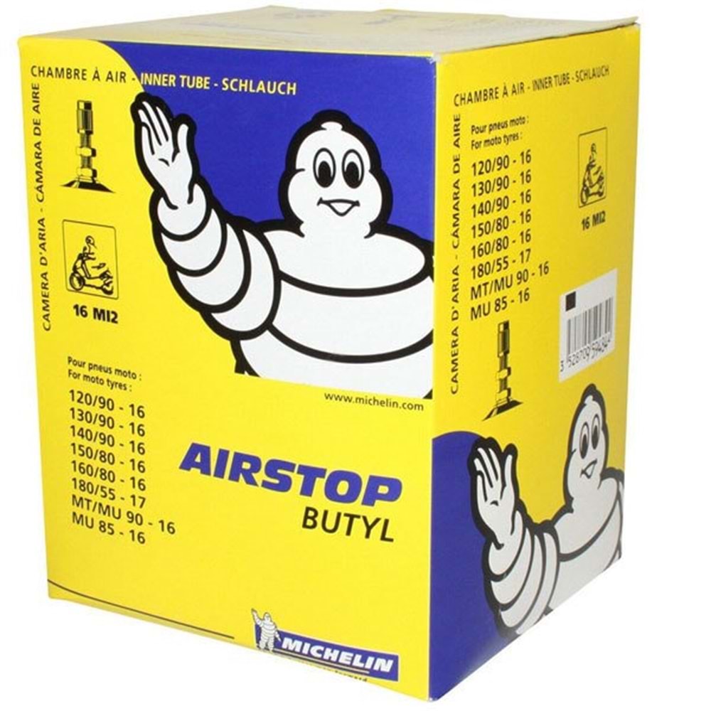 Michelin Airstop 16 MI2 130/90-16 Düz Yandan Supaplı İç Lastik